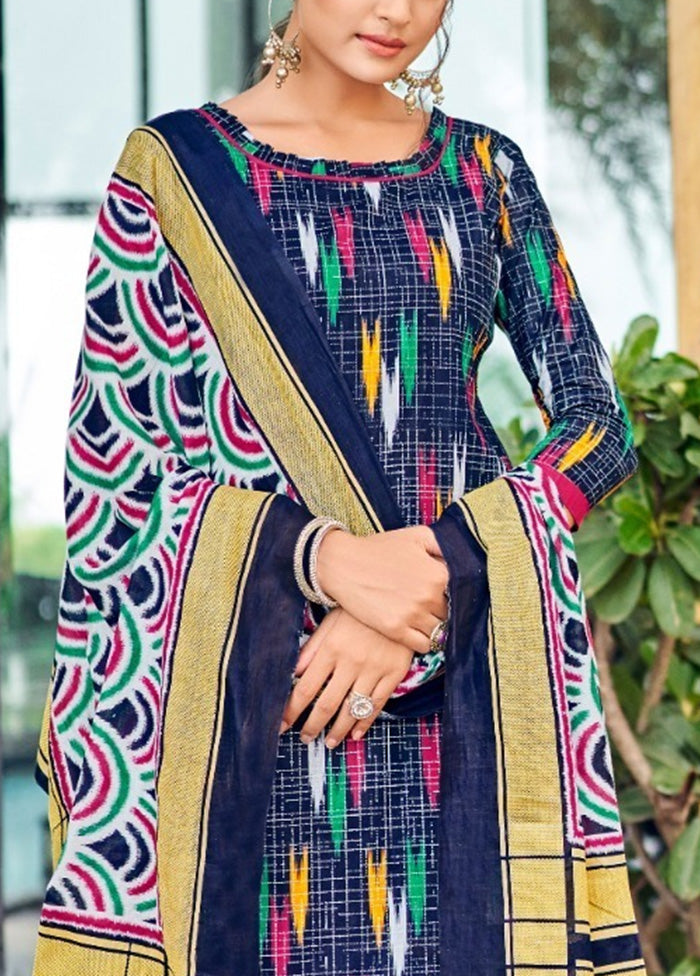 3 Pc Multicolor Pure Readymade Cotton Suit Set