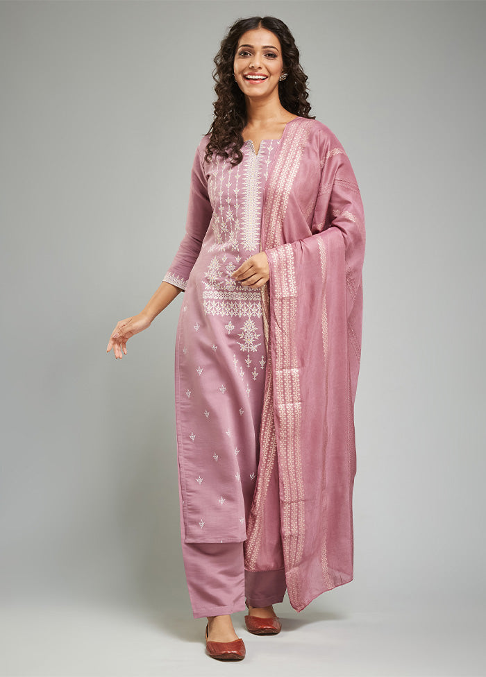 3 Pc Mauve Readymade Viscose Suit Set