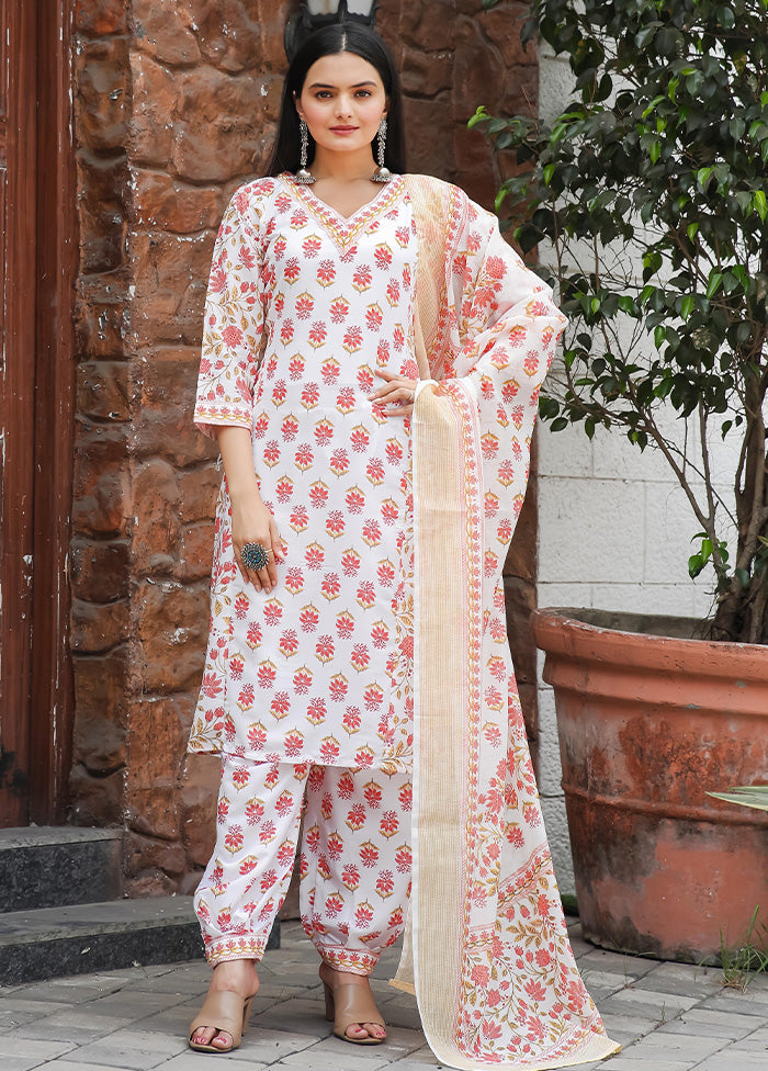 3 Pc Multicolor Readymade Cotton Suit Set