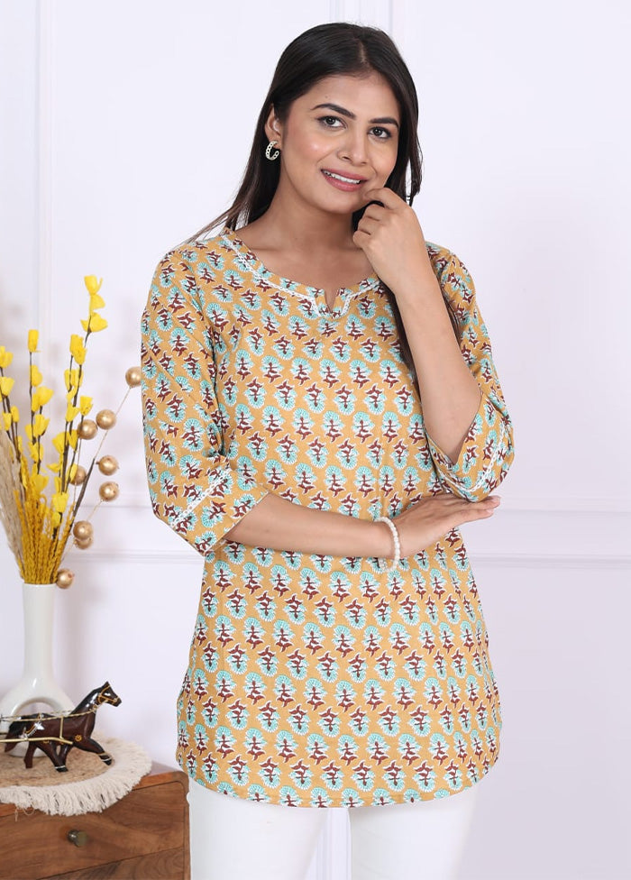 Multicolor Pure Readymade Cotton Short Kurti