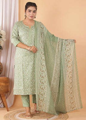 3 Pc Multicolor Readymade Silk Suit Set