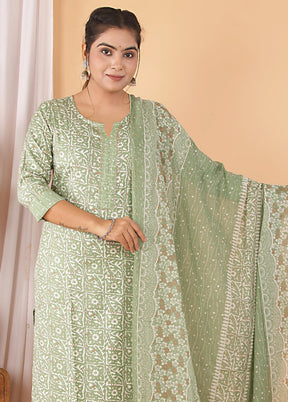 3 Pc Multicolor Readymade Silk Suit Set