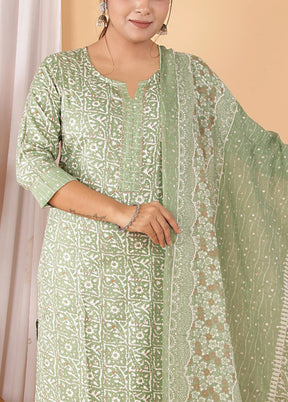 3 Pc Multicolor Readymade Silk Suit Set