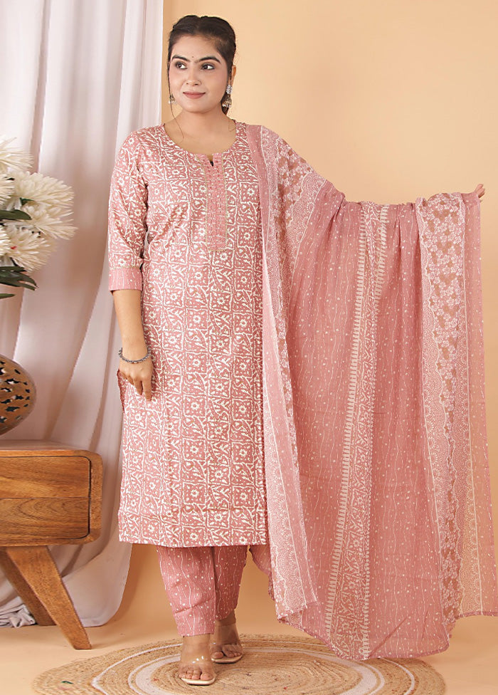 3 Pc Multicolor Readymade Silk Suit Set