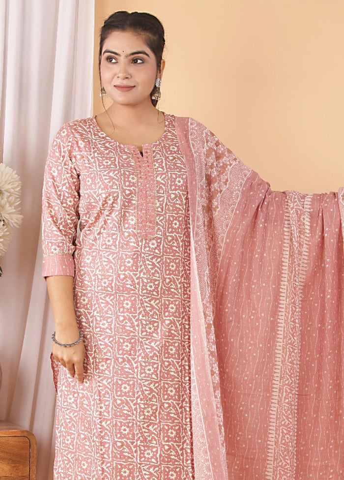 3 Pc Multicolor Readymade Silk Suit Set