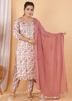 3 Pc Multicolor Readymade Silk Suit Set