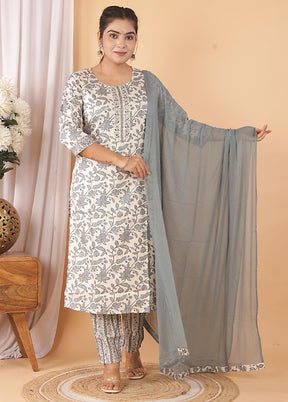 3 Pc Multicolor Readymade Silk Suit Set