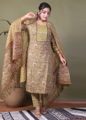 3 Pc Multicolor Pure Readymade Cotton Suit Set