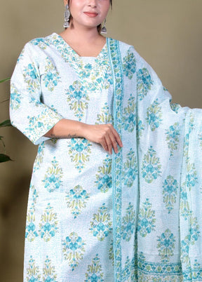 3 Pc Multicolor Pure Readymade Cotton Suit Set