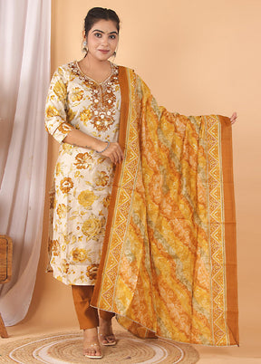 3 Pc Multicolor Readymade Silk Suit Set