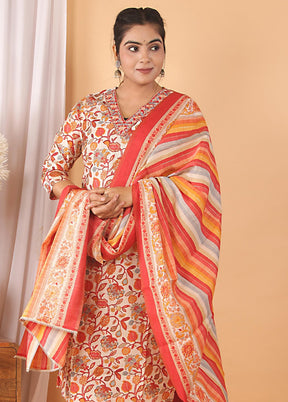 3 Pc Multicolor Readymade Silk Suit Set