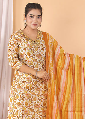 3 Pc Multicolor Readymade Silk Suit Set