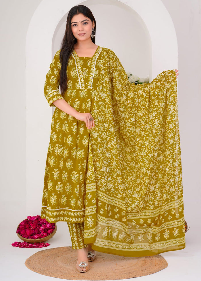 3 Pc Multicolor Pure Readymade Cotton Suit Set