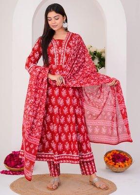 3 Pc Multicolor Pure Readymade Cotton Suit Set