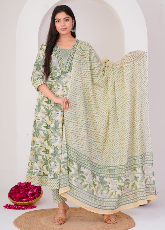 3 Pc Multicolor Pure Readymade Cotton Suit Set