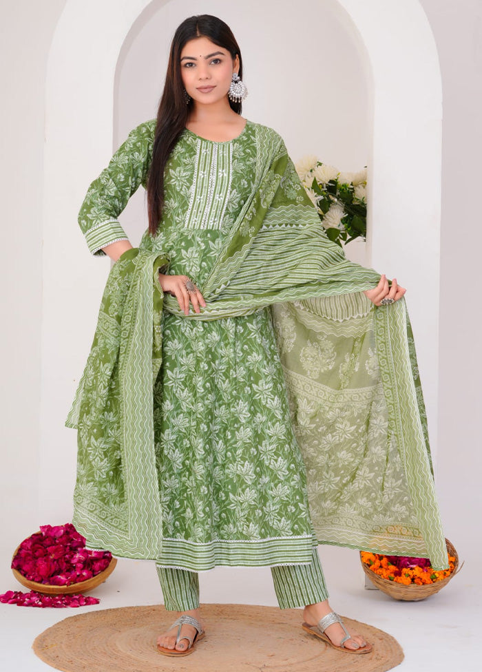 3 Pc Multicolor Pure Readymade Cotton Suit Set