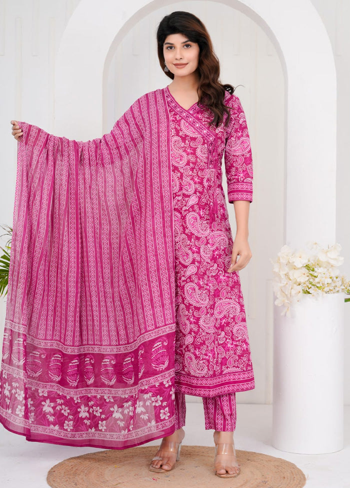 3 Pc Multicolor Pure Readymade Cotton Suit Set