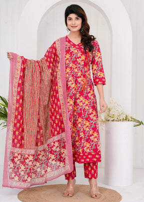 3 Pc Multicolor Pure Readymade Cotton Suit Set