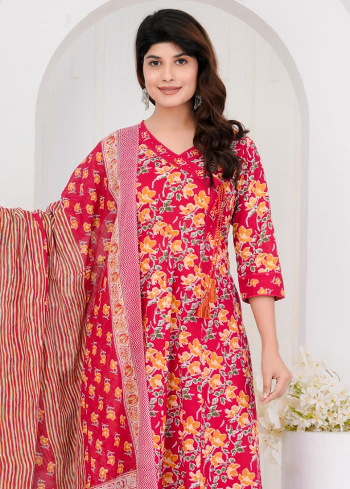 3 Pc Multicolor Pure Readymade Cotton Suit Set