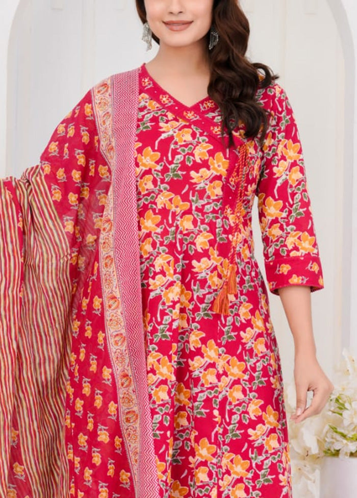 3 Pc Multicolor Pure Readymade Cotton Suit Set