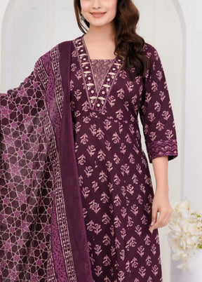 3 Pc Multicolor Pure Readymade Cotton Suit Set