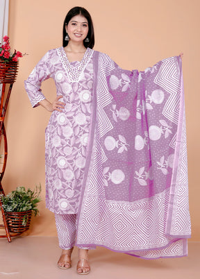 3 Pc Multicolor Pure Readymade Cotton Suit Set