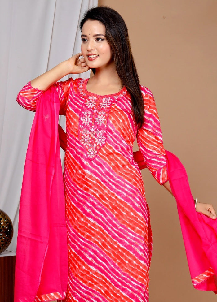 3 Pc Multicolor Pure Readymade Cotton Suit Set