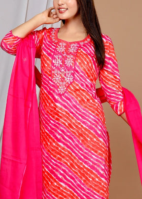 3 Pc Multicolor Pure Readymade Cotton Suit Set