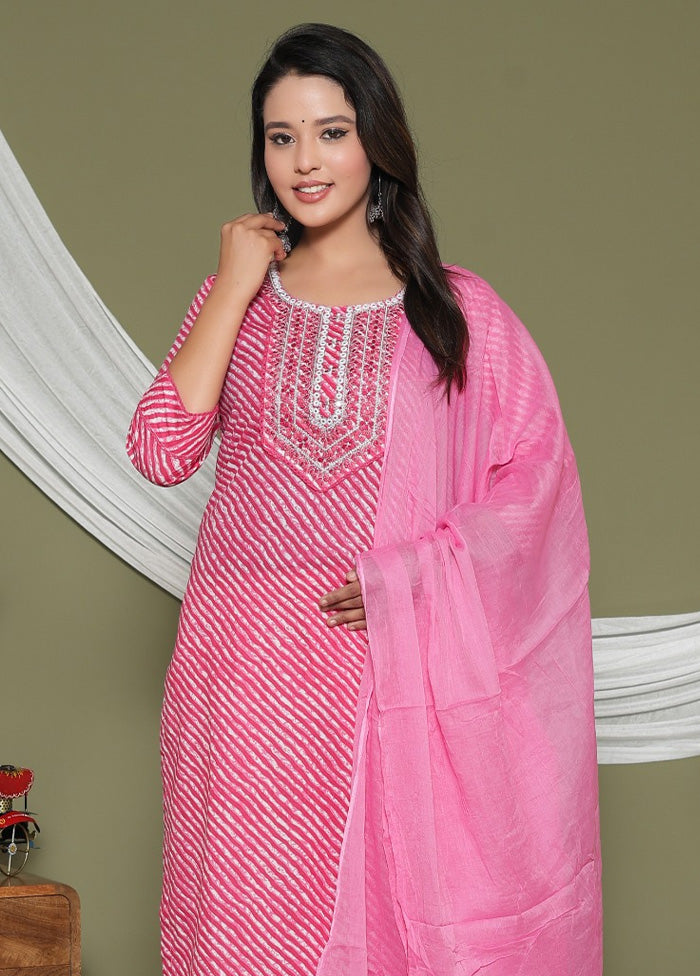 3 Pc Multicolor Pure Readymade Cotton Suit Set