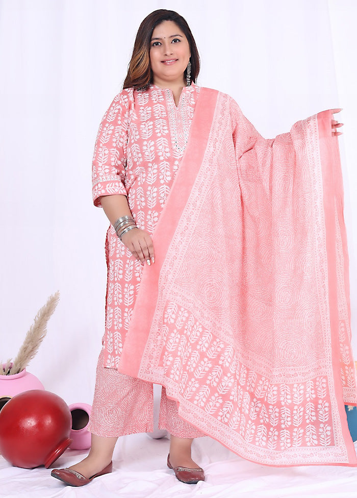 3 Pc Multicolor Pure Readymade Cotton Suit Set