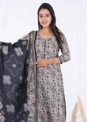 3 Pc Multicolor Readymade Silk Suit Set