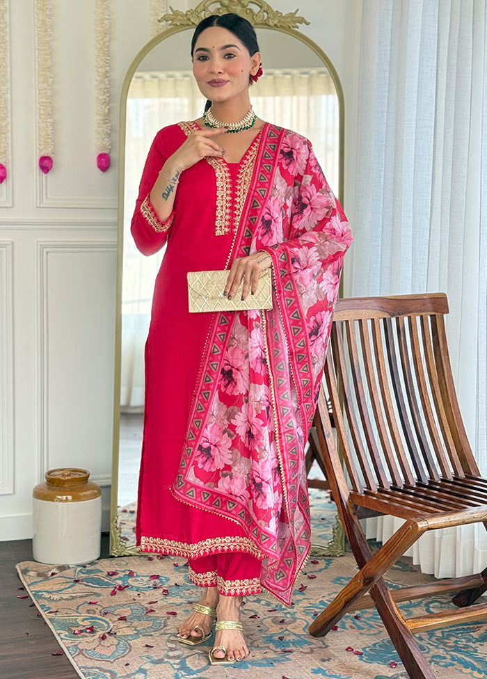 3 Pc Rani Readymade Viscose Suit Set