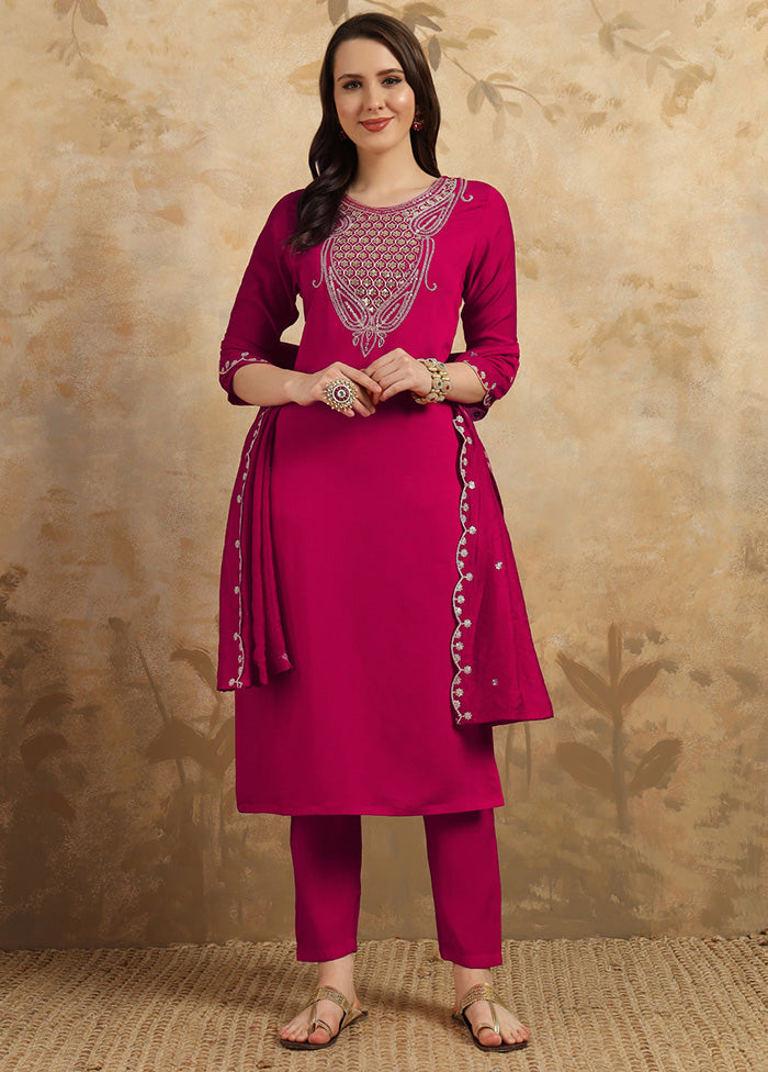 3 Pc Rani Readymade Viscose Suit Set