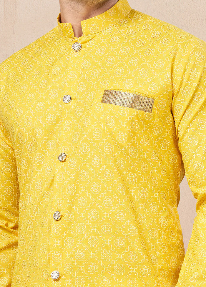 Yellow Cotton Kurta And Pant Set