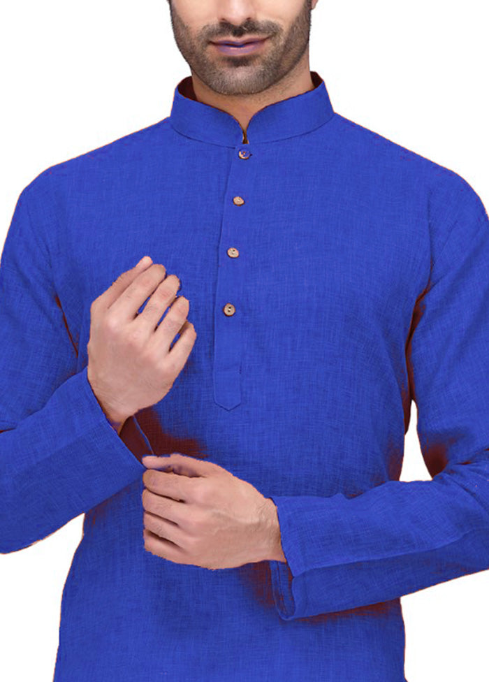 Blue Cotton Kurta And Pajama Set