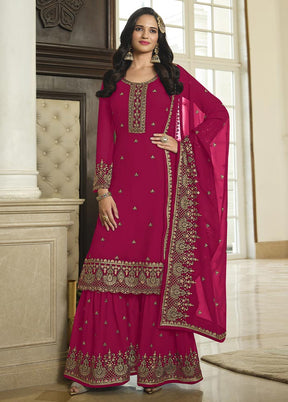 3 Pc Rani Semi Stitched Georgette Suit Set