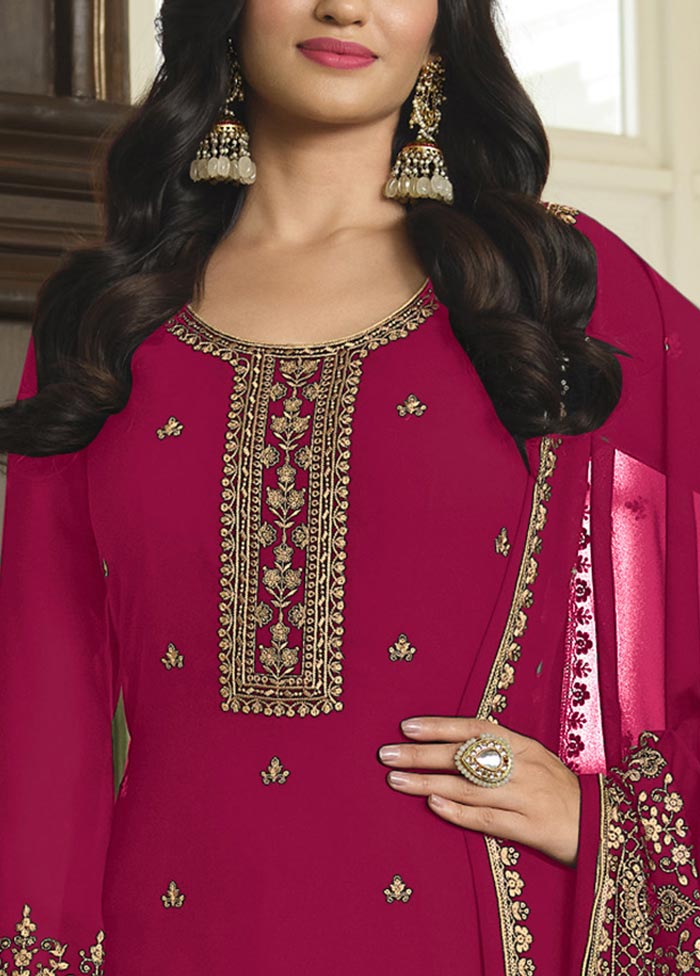 3 Pc Rani Semi Stitched Georgette Suit Set