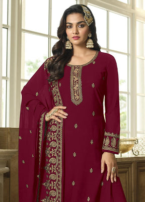 3 Pc Rani Semi Stitched Georgette Suit Set