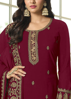 3 Pc Rani Semi Stitched Georgette Suit Set