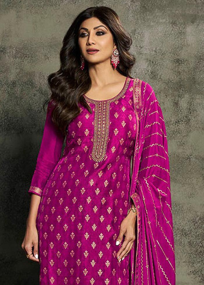 3 Pc Rani Semi Stitched Viscose Suit Set