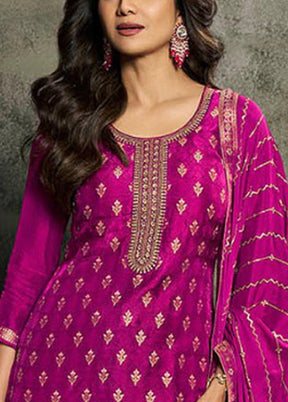 3 Pc Rani Semi Stitched Viscose Suit Set