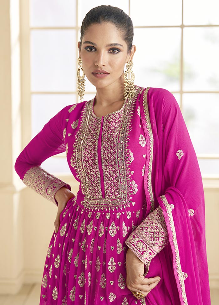 3 Pc Rani Semi Stitched Georgette Suit Set