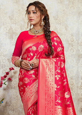 Pink Spun Silk Saree With Blouse Piece - Indian Silk House Agencies