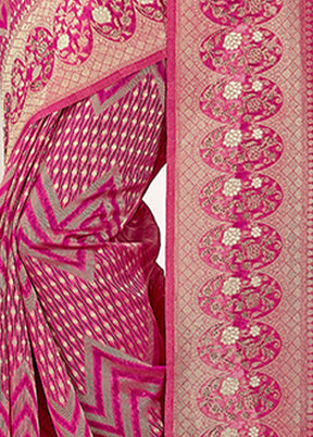 Pink Organza Saree With Blouse Piece - Indian Silk House Agencies