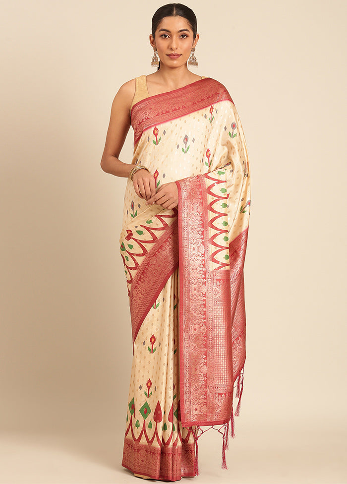 Multicolor Dupion Silk Saree With Blouse Piece