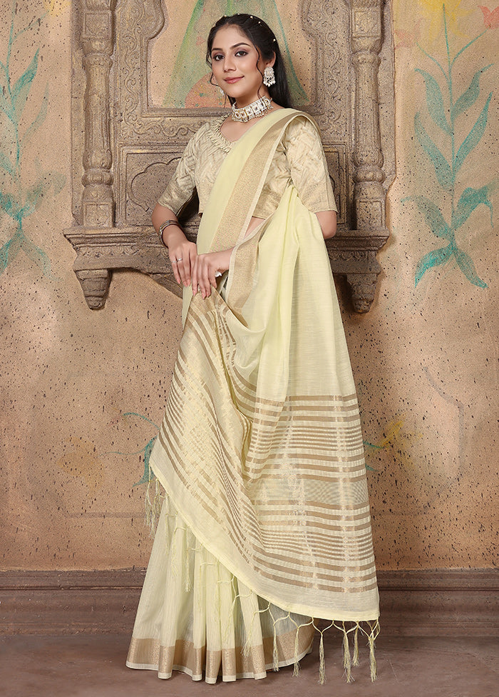 Off White Silk Saree With Blouse Piece - Indian Silk House Agencies