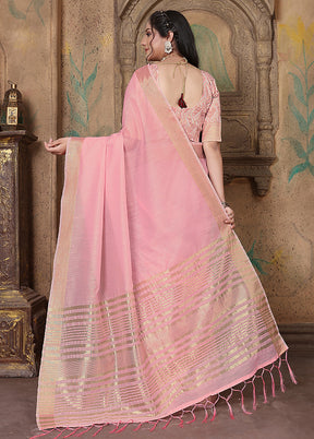 PInk Silk Saree With Blouse Piece - Indian Silk House Agencies