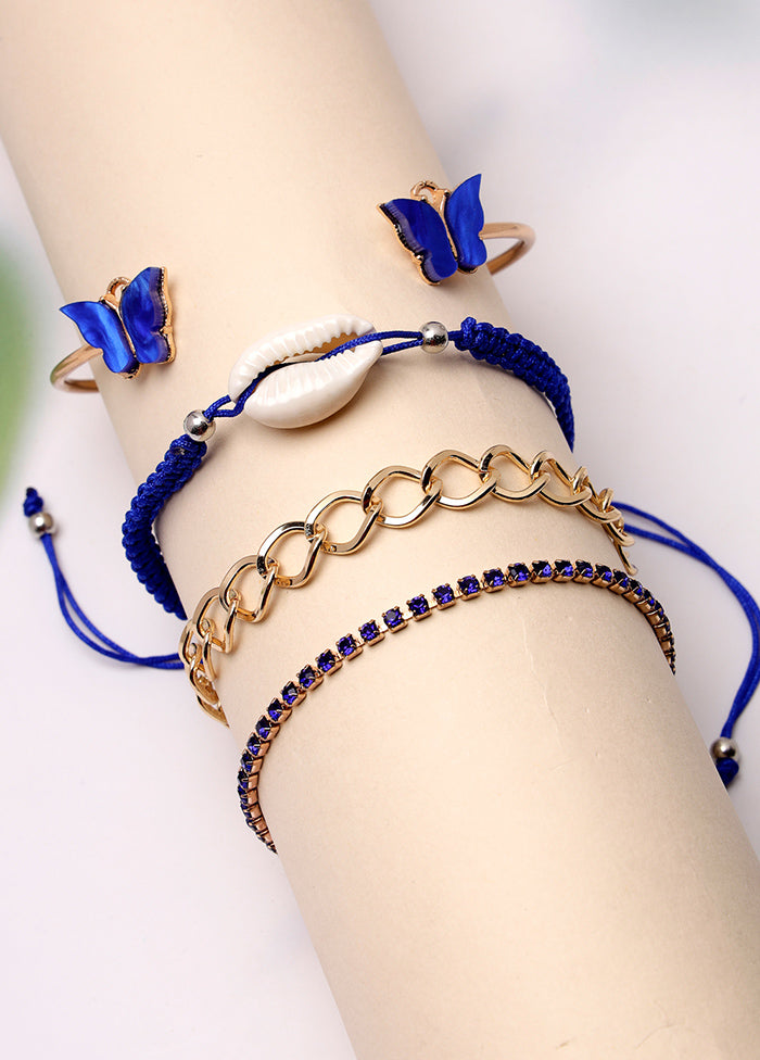 Blue Alloy Glossy Bracelet