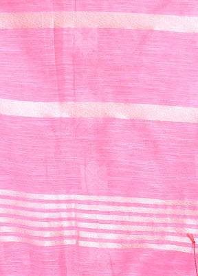 Pink Spun Silk Saree With Blouse Piece - Indian Silk House Agencies