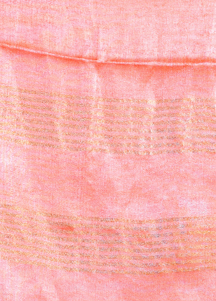 Orange Linen Linen Silk Saree With Blouse Piece - Indian Silk House Agencies